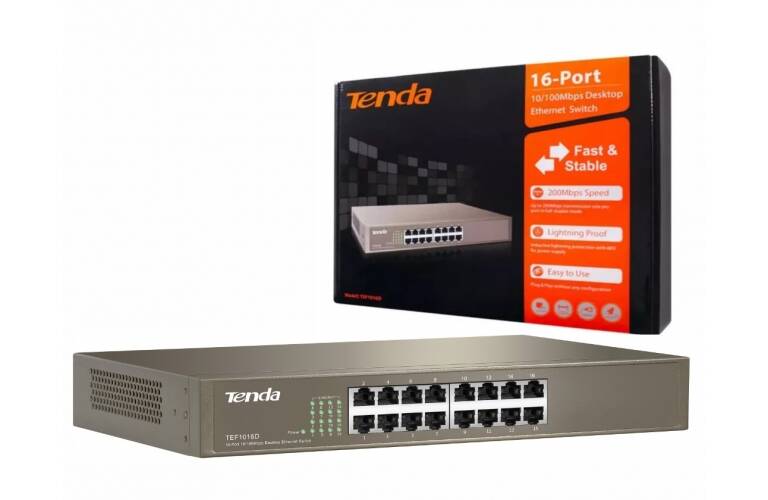 Switch Tenda 16 puertos rackeable metlico