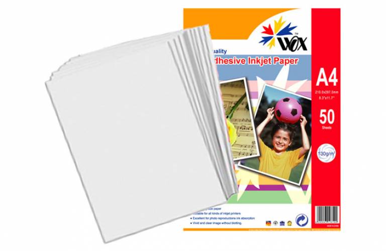 Papel wox inkjet alta resolucin a4 - autoadhesivo 130grs. X 50 uds.